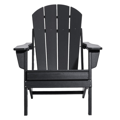 Adirondack Stol Plast Set med 2 All-Weather Folding Fire Pit Black