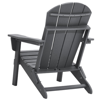 Adirondack Stol Plast Set med 2 All Weather Folding Fire Pit Grey