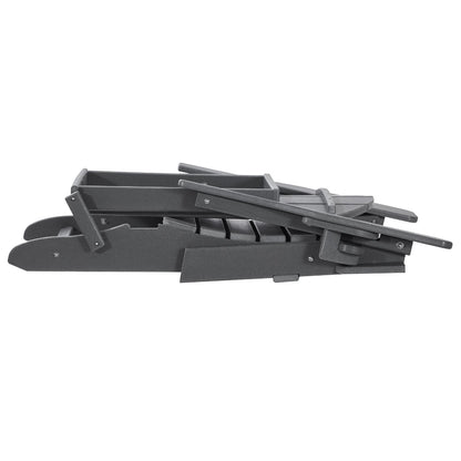 Adirondack Stol Plast Set med 2 All Weather Folding Fire Pit Grey