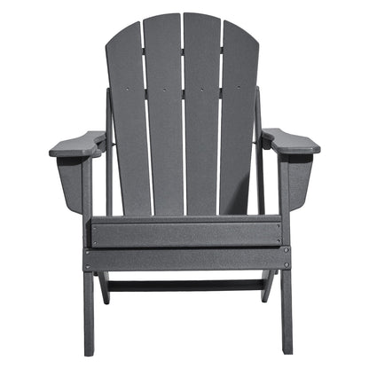 Adirondack Stol Plast Set med 2 All Weather Folding Fire Pit Grey
