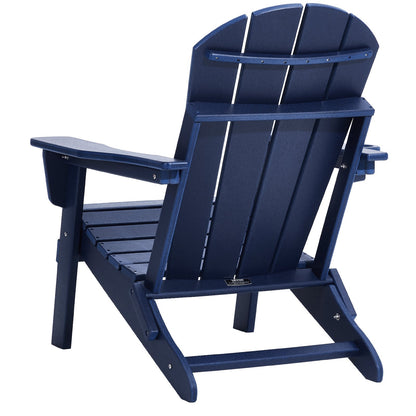 Adirondack Stol Plast Set med 2 All Weather Folding Fire Pit Marinblå