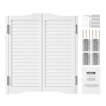 Svängdörrar för café 81,3x91,4 cm furu vit med gångjärn och beslag |  EU