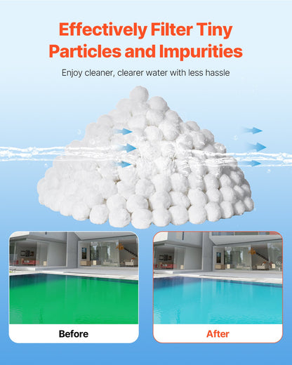 Pool-Filterbälle für Sandfilterpumpe, 2,1 kg, wiederverwendbar, für Pool