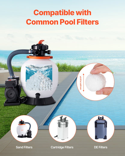 Pool-Filterbälle für Sandfilterpumpe, 2,1 kg, wiederverwendbar, für Pool