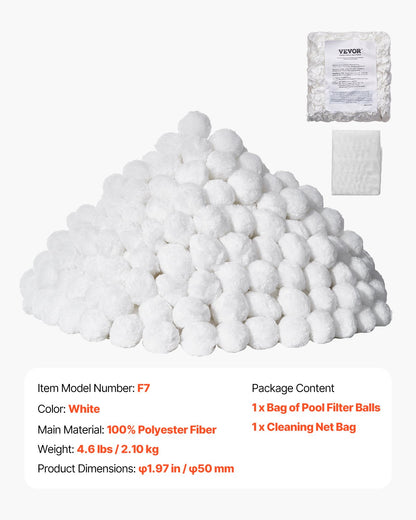 Pool-Filterbälle für Sandfilterpumpe, 2,1 kg, wiederverwendbar, für Pool