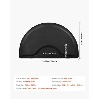 Salongsmatta för hårstylist 1520 x 910 mm Halvcirkelformad salongsmatta 13 mm tjock |  EU