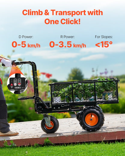 Electric Utility Cart 500lbs Capacity Power Wagon 36V 432W Wheelbarrow