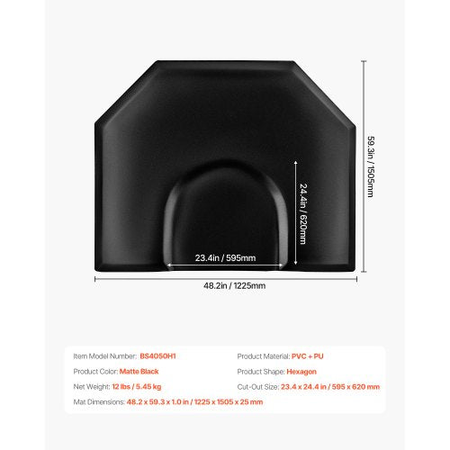Salongsmatta för hårstylist 1225 x 1505 mm Hexagonig salongsmatta 25 mm tjock |  EU