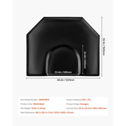Salongsmatta för hårstylist 1225 x 1505 mm Hexagonig salongsmatta 25 mm tjock |  EU