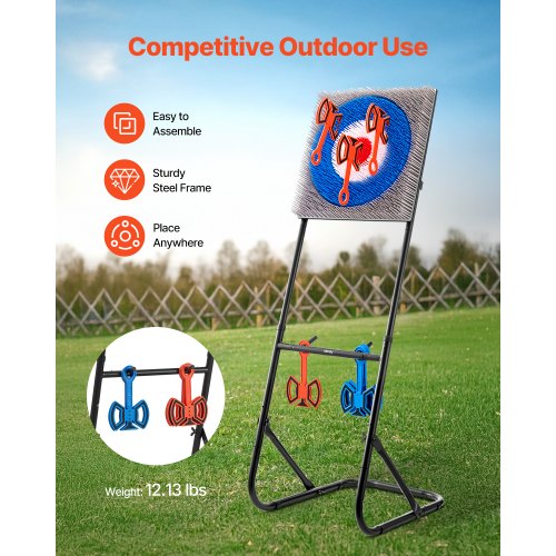 Axe Throwing Game Plastic Brush Target 8 Throwing Axes Set Steel Frame | EU