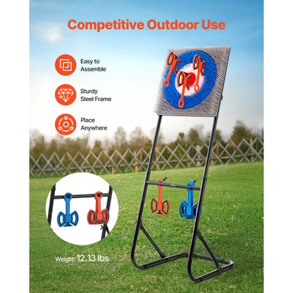 Axe Throwing Game Plastic Brush Target 8 Throwing Axes Set Steel Frame | EU