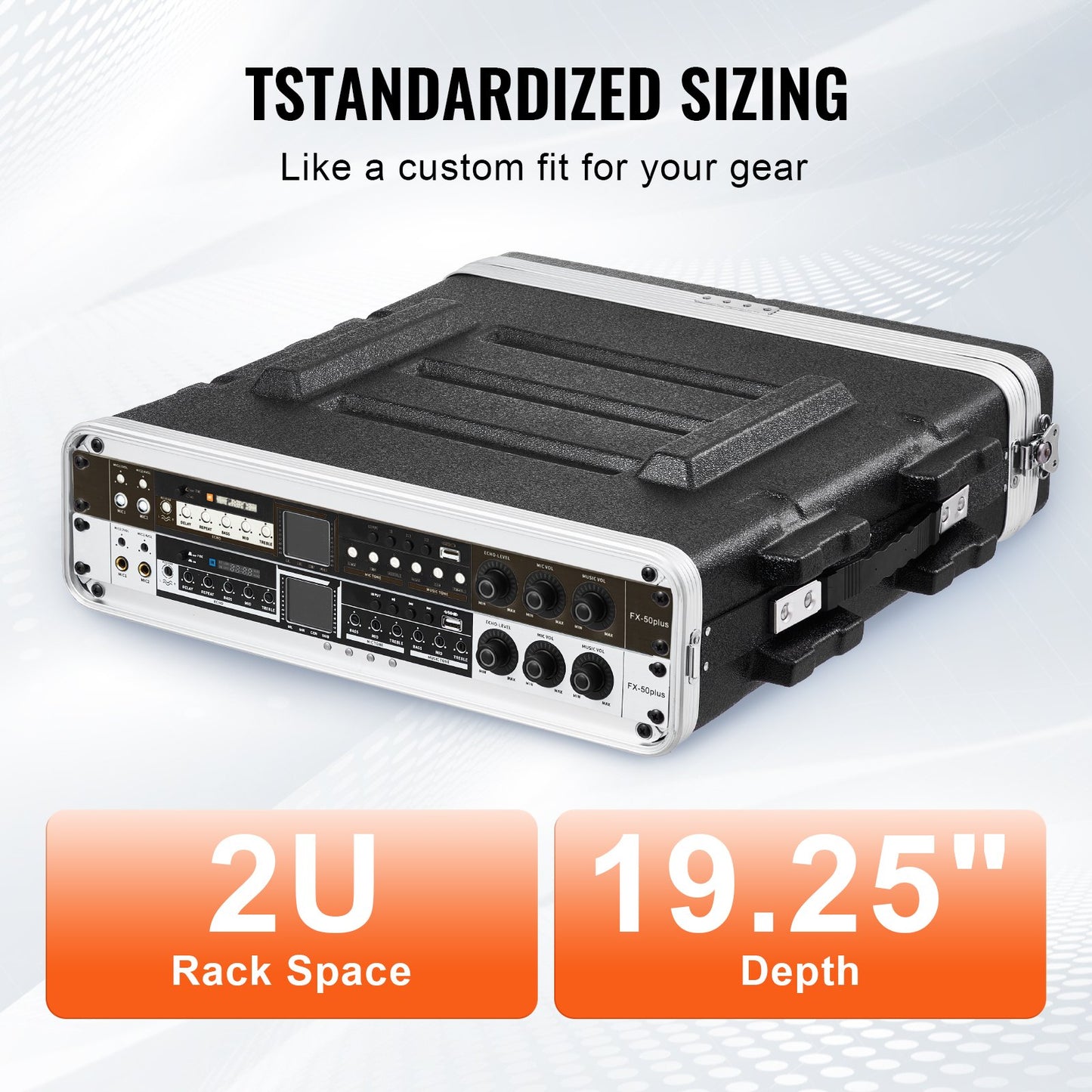 2U Rack Case Server Rack Cabinet 19 i djup med ABS konstruktionshandtag