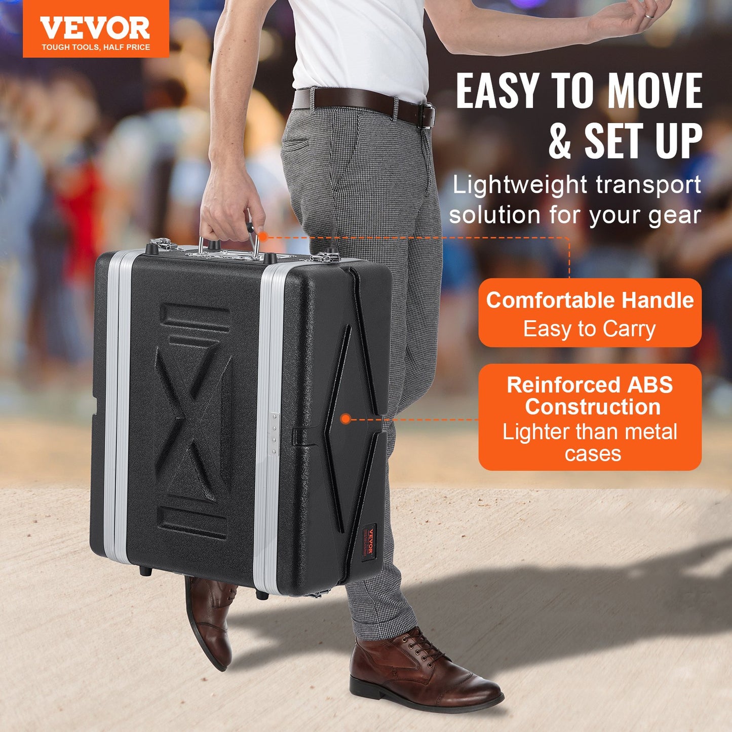 4U Rack Case Server Rack Cabinet 14 in Depth with ABS Construction Handle