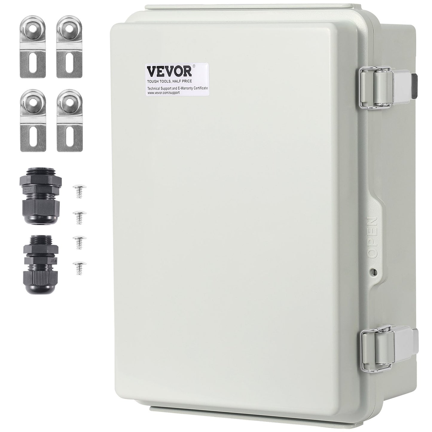 Outdoor Electrical Junction Box, 11.81 x 7.87 x 7.08 inches, ABS Plastic Electrical Box with Hinged Stainless Steel Latch, IP67 Dustproof Waterproof for Outdoor Electrical Projects