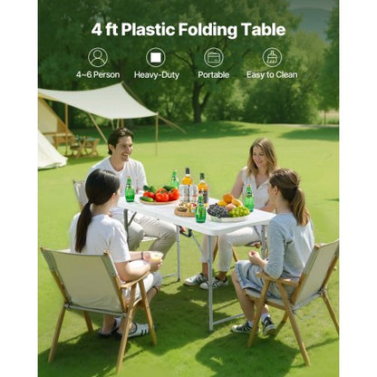 122cm Plast Hopfällbart Picknickbord Bärbart Handtag Inomhus Utomhus