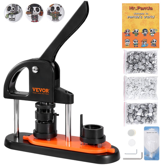 Button Maker Machine, 0,98 tum/25 mm Pin Maker, Installationsfri Badge Punch Press Kit, Barn DIY Gifts Button Making Supplies med 500 st knappdelar, Circle Cutter, Magic Book