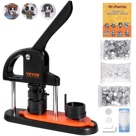 Button Maker Machine, 1,25 tum/32 mm Pin Maker, Installationsfri Badge Punch Press Kit, Barn DIY Gifts Button Making Supplies med 500 st knappdelar, Circle Cutter, Magic Book