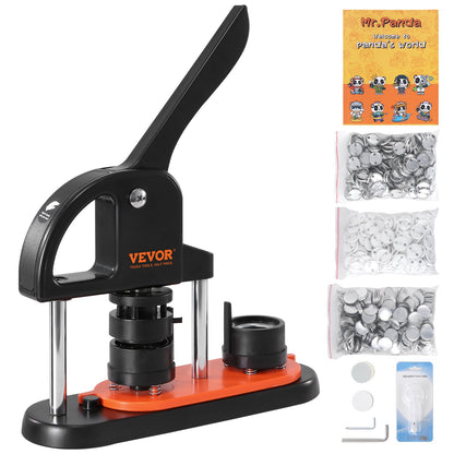 Button Maker Machine, 1,25 tum/32 mm Pin Maker, Installationsfri Badge Punch Press Kit, Barn DIY Gifts Button Making Supplies med 500 st knappdelar, Circle Cutter, Magic Book
