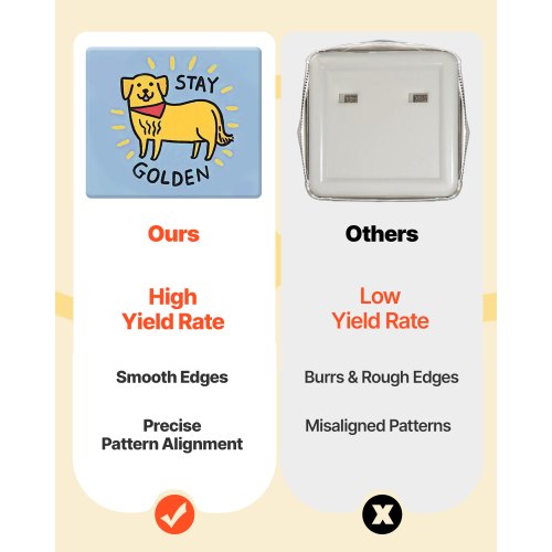 Knappmaskin Nåltillverkare 50 x 50 mm Fyrkantig 100 st Knappdelar |  EU