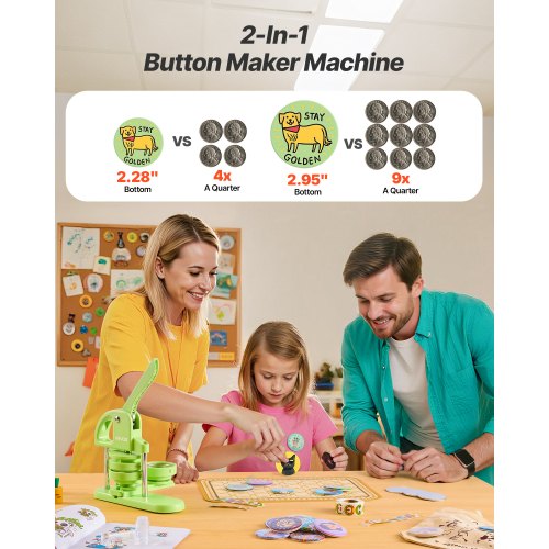 Buttonmaschine Kunststoffnadelmaschine 58 mm / 75 mm mit 200 Stück | EU