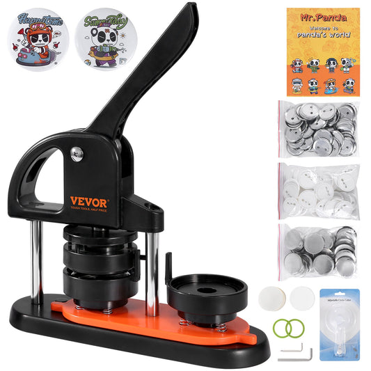 Button Maker Machine, 2,28 tum/58 mm Pin Maker, Installationsfri Badge Punch Press Kit, Barn DIY Gifts Button Making Supplies med 100 st knappdelar, Circle Cutter, Magic Book