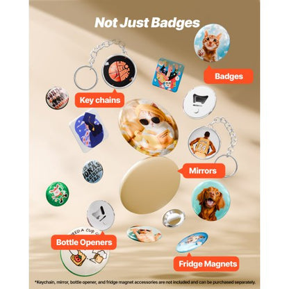 Knappmaskin, 58 mm, Plastnålstillverkare med 100 st knappdelar, Cirkelskärare och Insexnycklar, Förstärkt Ergonomiskt Handtag, För DIY-Brickor, Personliga Nålar och Nyckelringar, Grön |  EU