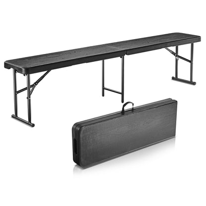 6FT hopfällbar plastbänk Bärbar utomhusbänk för picknickcampingträdgård