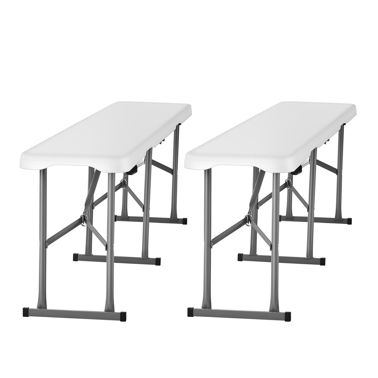6FT Plastfällbar bänk Bärbar utomhusbänk för picknickcamping 2 st