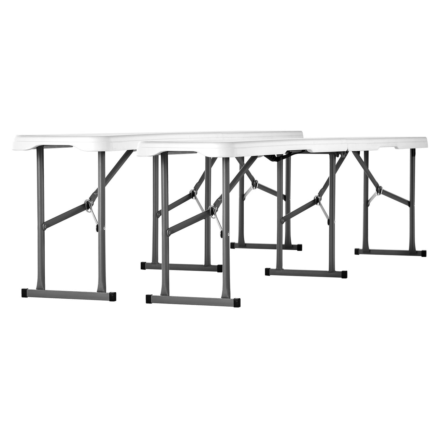 6FT Plastfällbar bänk Bärbar utomhusbänk för picknickcamping 2 st