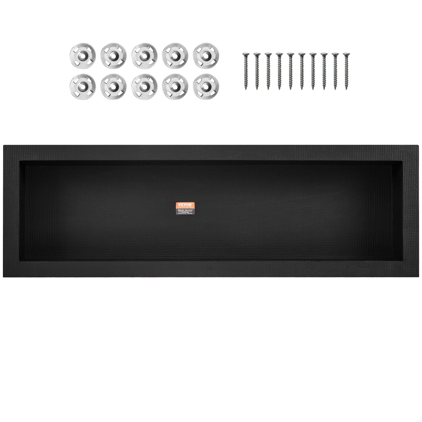 Duschnisch Klar för kakel 40,64 x 127 cm, Enstaka hyllplan, fyrkantiga hörn Vägginsatt nisch infälld, förseglat skydd Modern tvålförvaringsnisch för duschbadrum, svart