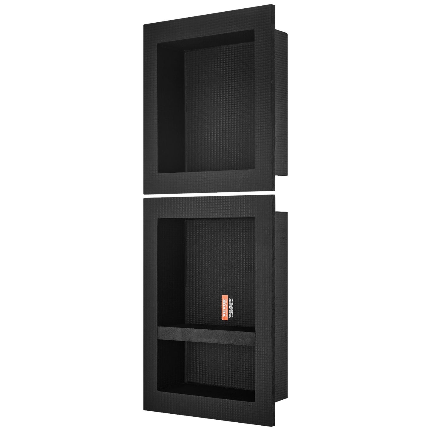 Duschnisch Klar för kakel 40,64x40,64cm & 40,64x50,8cm, Trippelhylla, Fyrkantiga hörn Vägginsatt nisch Infälld, förseglat skydd Modern tvålförvaringsnisch för duschbadrum, svart