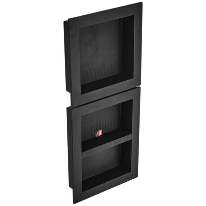 Duschnisch Klar för kakel 40,64x40,64cm & 40,64x50,8cm, Trippelhylla, Fyrkantiga hörn Vägginsatt nisch Infälld, förseglat skydd Modern tvålförvaringsnisch för duschbadrum, svart