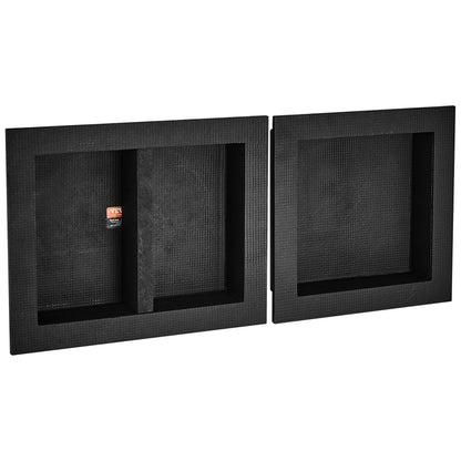 Duschnisch Klar för kakel 40,64x40,64cm & 40,64x50,8cm, Trippelhylla, Fyrkantiga hörn Vägginsatt nisch Infälld, förseglat skydd Modern tvålförvaringsnisch för duschbadrum, svart