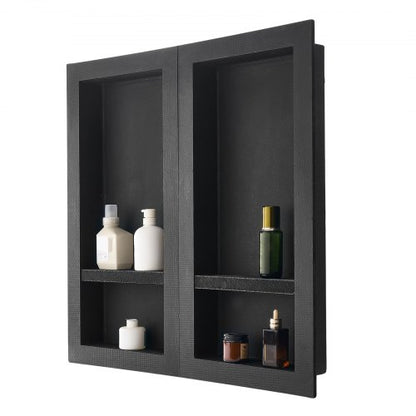 Duschnisch 40,6 x 81,3 + 40,6 x 81,3 cm Infälld vägghylla Badrum |  EU
