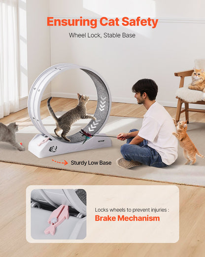 Cat Training Wheel 31.5 in Large Indoor Cat Running Wheel Treadmill White