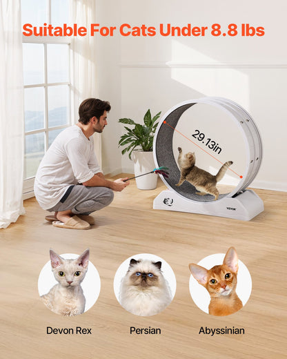 Cat Training Wheel 31.5 in Large Indoor Cat Running Wheel Treadmill White