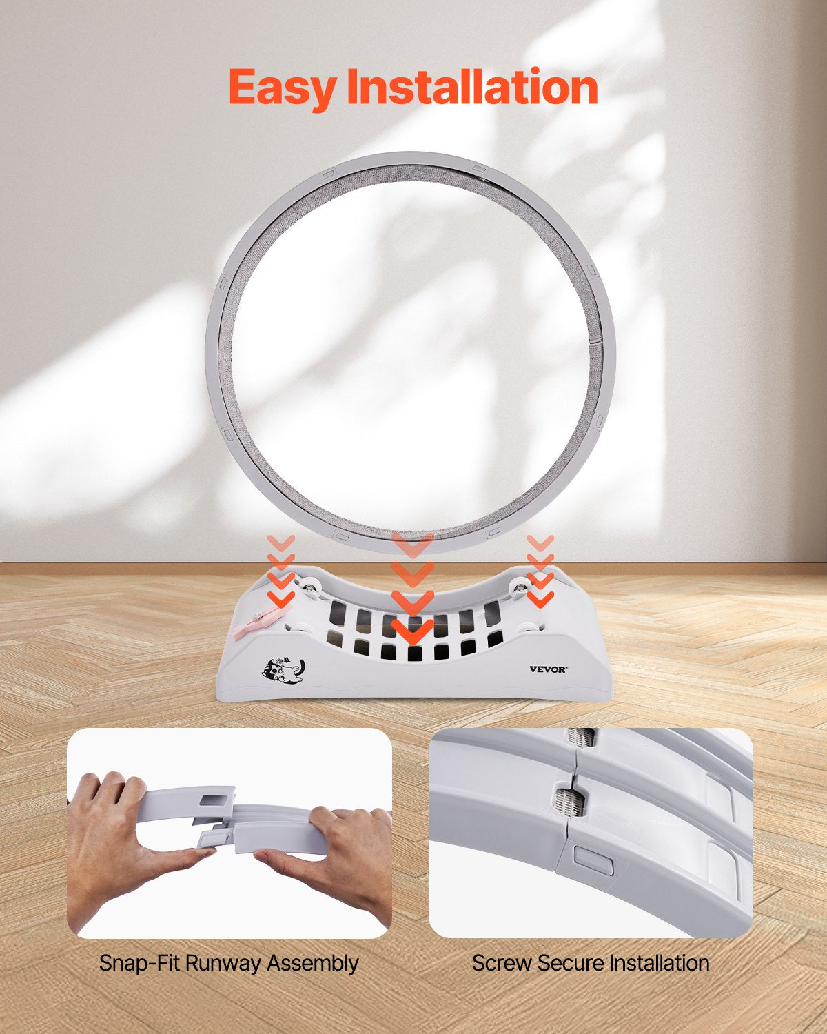 Cat Training Wheel 31.5 in Large Indoor Cat Running Wheel Treadmill White