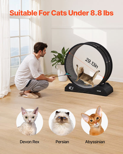 Cat Training Wheel 31.5 in Large Indoor Cat Running Wheel Treadmill Black