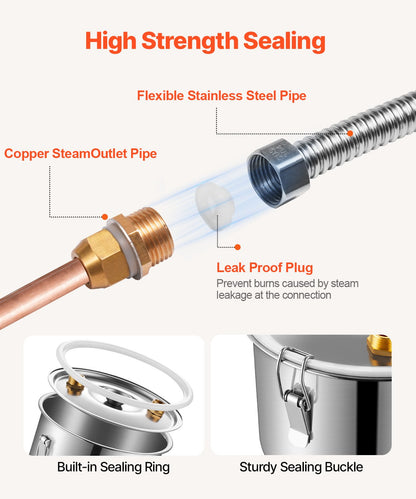 Moonshine Still Water Alcohol Distiller 13.2Gal w/ Thumper Keg &amp; Water Pump