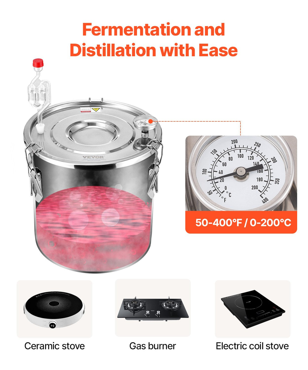 Moonshine Still Water Alcohol Distiller 5Gal with Thumper Keg &amp; 8W Water Pump