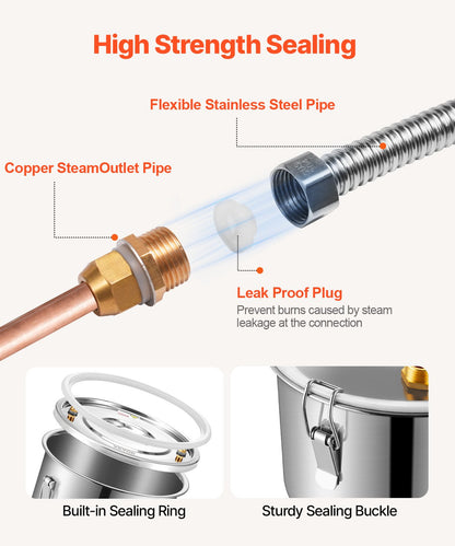 Moonshine Still Water Alcohol Distiller 5Gal with Thumper Keg &amp; 8W Water Pump