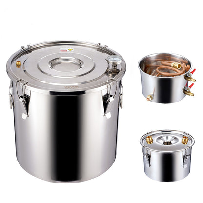 Moonshine Still Water Alcohol Distiller 5Gal with Thumper Keg &amp; 8W Water Pump