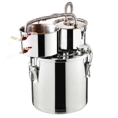 Moonshine Still Water Alcohol Distiller 5Gal with Thumper Keg &amp; 8W Water Pump