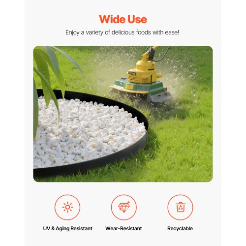 Landskapskant, 1000 x 10 cm plastträdgårdskant med 30 spikar och 2 markpinnar, grävfri, flexibel gräskantrulle, UV-resistent mini-staketkant för rabatter, marksten |  EU
