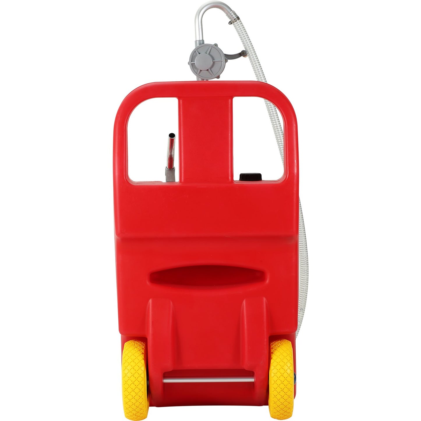 Fuel Caddy, 32 gallon, bärbar bränsletank på hjul, med manuell överföringspump, bensindieselbränslebehållare för bilar, gräsklippare, terränghjulingar, båtar, mer, röd