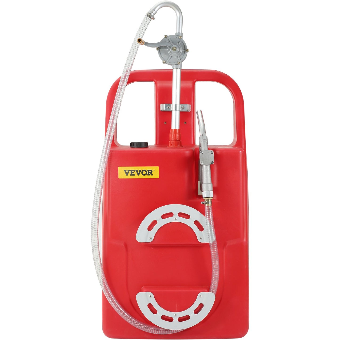 Fuel Caddy, 32 gallon, bärbar bränsletank på hjul, med manuell överföringspump, bensindieselbränslebehållare för bilar, gräsklippare, terränghjulingar, båtar, mer, röd