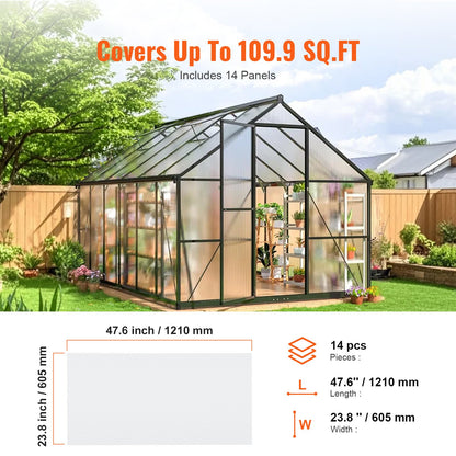 14-pack polycarbonate greenhouse panels 2' X 4' X 0.32'' roof sheet