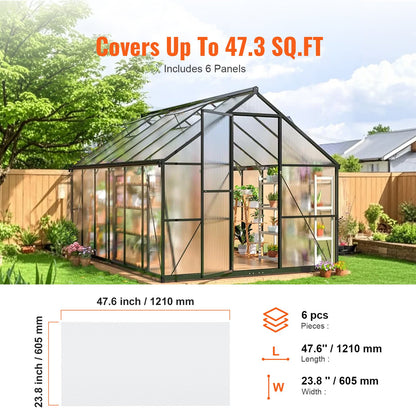 6-pack polycarbonate greenhouse panels 2' X 4' X 0.16'' roof sheets