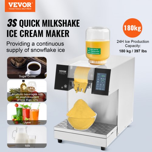 commercial snowflake ice cream machine 397LBS/24H stainless steel for ice cream | EU