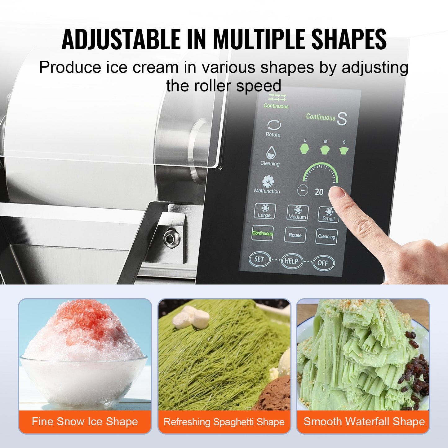 Commercial Snowflake Ice Cream Machine 529LBS/24H Stainless Steel For Ice Cream